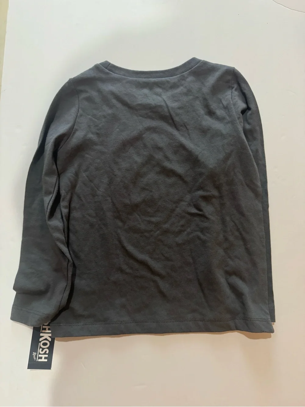 OshKosh B'gosh Charcoal Long-Sleeve Tee with Leopard Flower